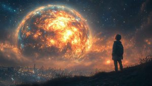 Fantasy Planet Wallpaper, Cityscape Background, Girl Silhouette Wallpaper, Galaxy Wallpaper