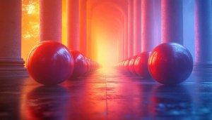 Sphere Abstract Wallpaper, Archway Background, Artistic 4k Wallpaper