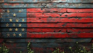 American Flag Wallpaper: Rustic Wooden Patriotic 4k Wallpaper