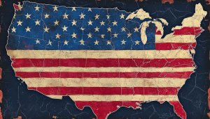 American Flag Map Wallpaper - Patriotic Desktop Background in 4K