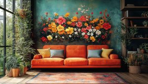 Floral Wall Mural Wallpaper for Home Decor Aesthetic