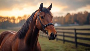 Beautiful Horse Wallpaper: Brown Stallion, Equestrian Theme, Animal Wallpaper