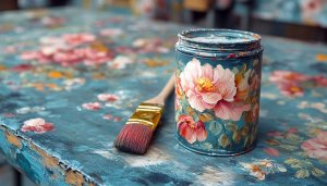 Floral Paint Can Wallpaper, Flower Painting Desktop Background, Art