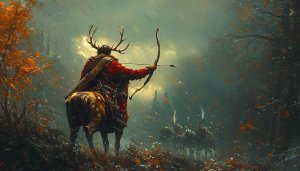 Centaur Archer Wallpaper, Mythical Creature Art, 4K Wallpaper Desktop