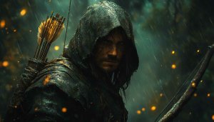 Hooded Archer Wallpaper: Fantasy Archer 4k Wallpaper for Desktop