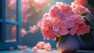 Pink Hydrangea Flower Wallpaper for Desktop and Mobile in 4K