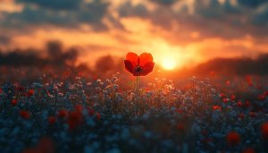 Poppy Field Wallpaper: Red Flower at Sunset for Desktop & Mobile