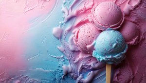 Pink and Blue Ice Cream 4K Wallpaper for Desktop