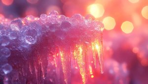 Icy Winter Wallpaper: Frozen Ice Crystal Texture Background 4K