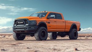 Orange Ram Truck Wallpaper, Truck Wallpaper, Car Wallpaper, 4k Wallpaper