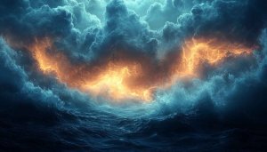 Epic Ocean Wave and Stormy Cloud Wallpaper for Desktop