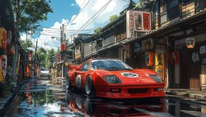 Ferrari car wallpaper, Red car wallpaper, Japan car background, 4k