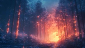 Enchanted Forest Wallpaper: Fantasy Landscape, Magical Trees, Nature Wallpaper