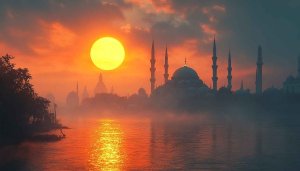 Mosque Wallpaper: Ramadan Kareem Background, Islamic Architecture, Sunset View