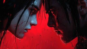 Sifu Game Wallpaper: Intense Face-Off Red Background