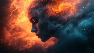 Nebula Woman Wallpaper, Galaxy, Fire, 4k Wallpaper for Desktop
