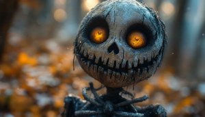 Halloween Wallpaper: Spooky Pumpkin Skeleton for Desktop & Mobile