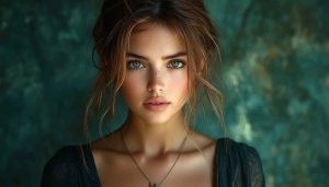 Beautiful Girl Portrait Wallpaper, Model, Freckles, Green Eyes, Woman