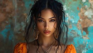 Stunning Woman Wallpaper: Beautiful Face Portrait, Fashion Model Image