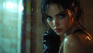 Wet Woman Wallpaper: Sensual Portrait, 4K Resolution, Desktop Background