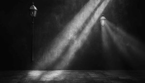 Black and White Lamp Wallpaper: Aesthetic Dark Background For Desktop