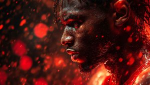 Basketball Player Wallpaper, Sports Wallpaper, Athlete Portrait, Red Background