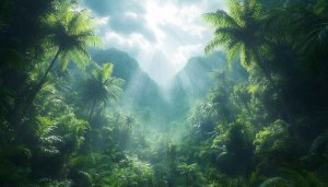 Lush Jungle Wallpaper: Tropical Forest Scenery for Desktop Backgrounds