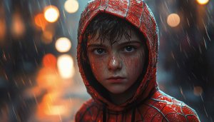 Spiderman wallpaper, Boy in Rain, Superhero Wallpaper, 4k HD