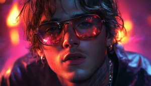 Trendy Man With Glasses Wallpaper: Cool Aesthetic Portrait Image
