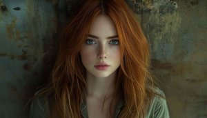 Redhead Woman Wallpaper, Portrait Wallpaper, Freckles, Blue Eyes Wallpaper