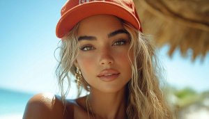 Blonde Girl Portrait Wallpaper, Summer Beach Vibe, Cap Girl Wallpaper