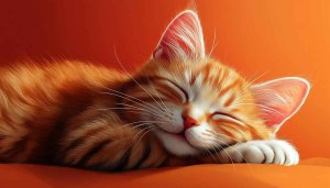 Cute Cat Wallpaper: Sleeping Kitten Portrait for Desktop Background