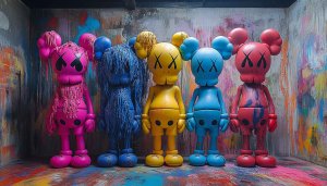 KAWS Wallpaper, Art Toy Figures, Colorful Modern Art Backgrounds