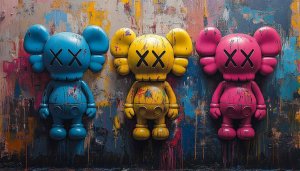 Kaws Wallpaper, Artistic Toy Figures, Abstract Wall Art, HD Wallpaper
