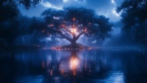 Enchanted Tree Wallpaper: Nature, Lake, 4k Wallpaper for Desktop