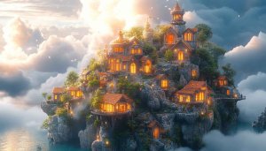Fantasy Castle Wallpaper, Dreamy Landscape Wallpaper, Architecture Wallpaper, 4K Wallpaper