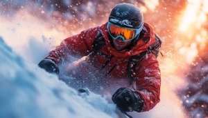 Ski Wallpaper: Snowboarder in Action, Winter Sports, 4k Wallpaper