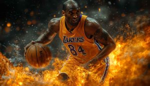Kobe Bryant Wallpaper, NBA Legend, Lakers, Basketball Art, Fire Background