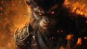 Monkey King Wallpaper: Mythical Warrior, Furious Animal Beast, 4K Wallpaper