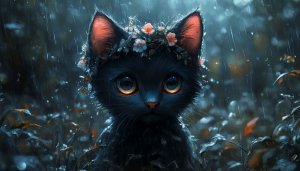 Black Cat Wallpaper | Cute Cat Aesthetic Wallpaper for Desktop