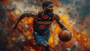 Basketball Player Wallpaper, Artistic Sports Wallpaper, Athlete Art Wallpaper 4K