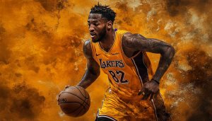 Lakers Player Wallpaper: Basketball Art, NBA, Athlete Background