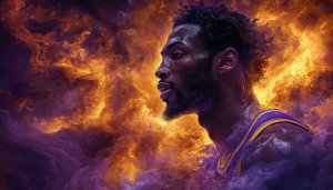 Basketball Player Wallpaper Art, Sports, NBA, Purple and Gold