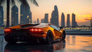 Orange Lamborghini Wallpaper: Aventador, Sports Car, Cityscape, 4k Wallpaper