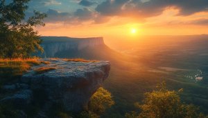 Sunset Nature Wallpaper: Cliff View Landscape 4k Wallpaper for Desktop