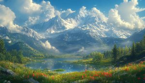 Mountain Lake Wallpaper: Scenic Landscape for Desktop & Mobile