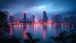 Cityscape Wallpaper: Night City Lights 4K Wallpaper for Desktop