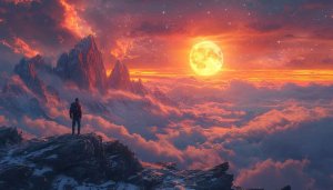 Mountain Moon Wallpaper: Landscape Wallpaper For Desktop, Laptop, Mobile
