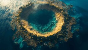 Ocean Crater Wallpaper: Nature, Landscape, and Turquoise Water Views