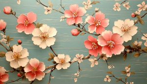 Floral Wallpaper: Pink and White Cherry Blossoms, Desktop Background